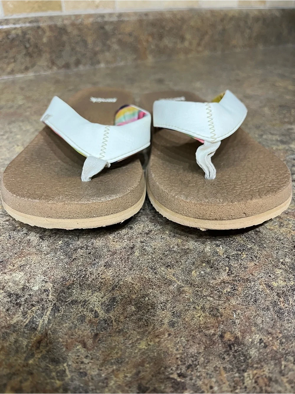 Sanuk Yoga Mat Women’s 8 White Tie Dye Flip Flop Sandals 1126874